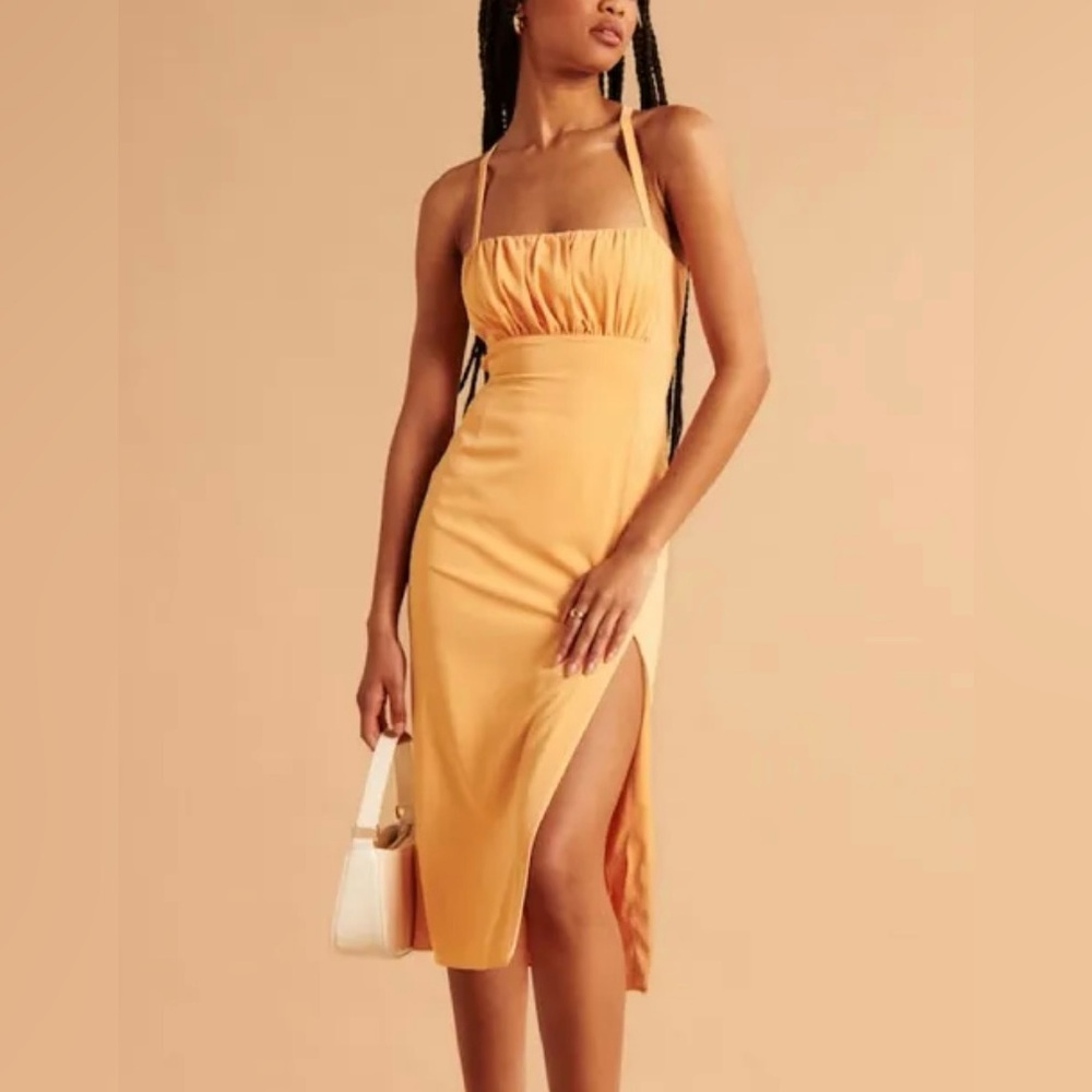 Abercrombie & Fitch Peach Midi Dress - Picture 1 of 7